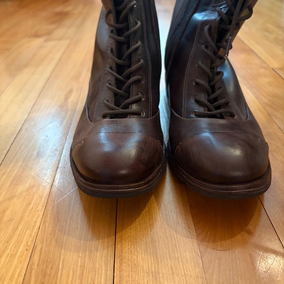 Timberland Shoes - Timberland 4668A Women Brown Leather Lace Up Side Zip Combat Boots Size 7M